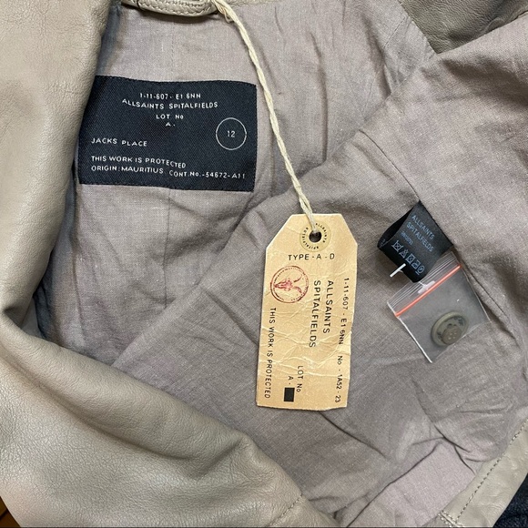 All Saints Kadian Gilet Leather Vest in Taupe - Picture 10 of 14